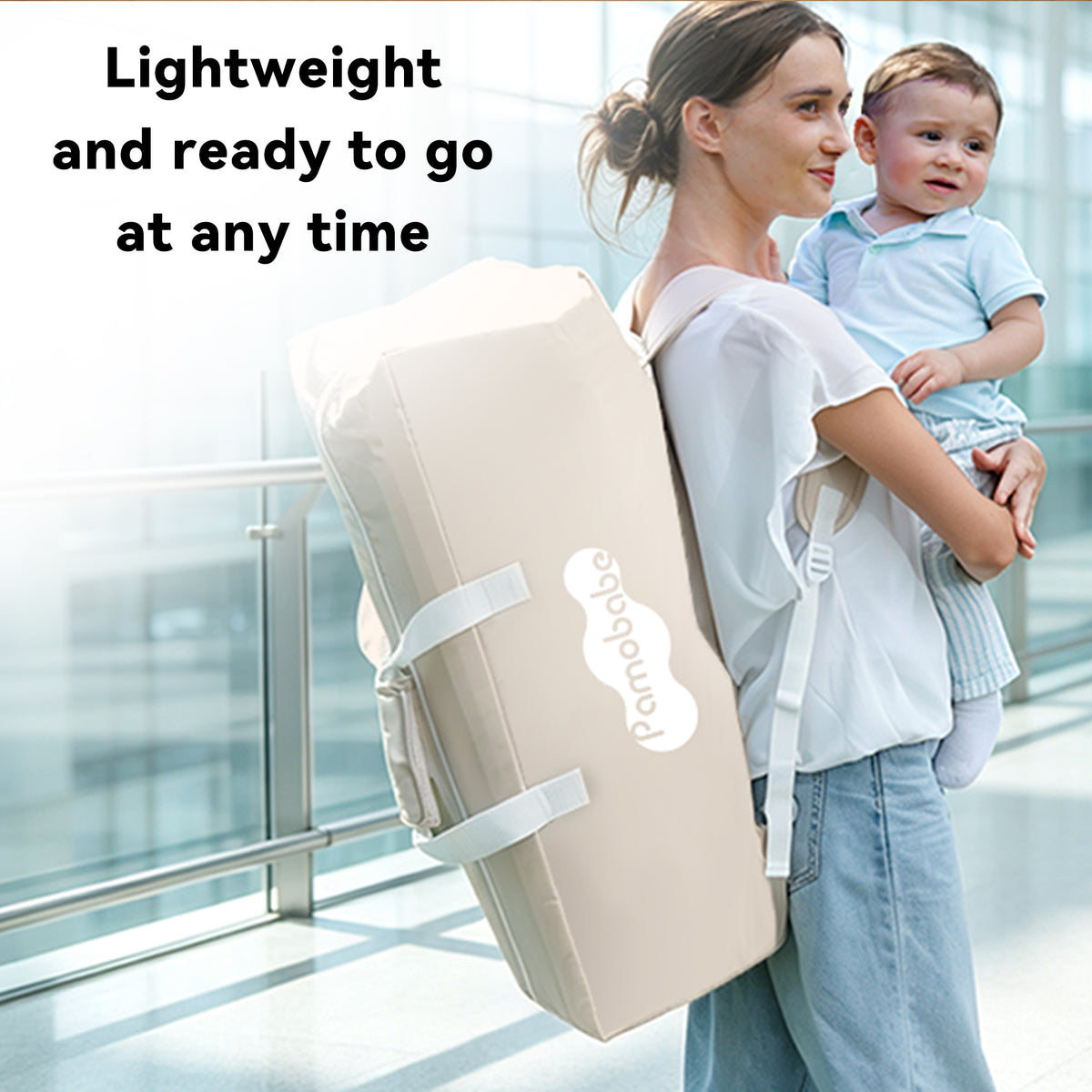 Pamo Babe Travel Crib, Portable Pack and Play with Mattress for Toddlers