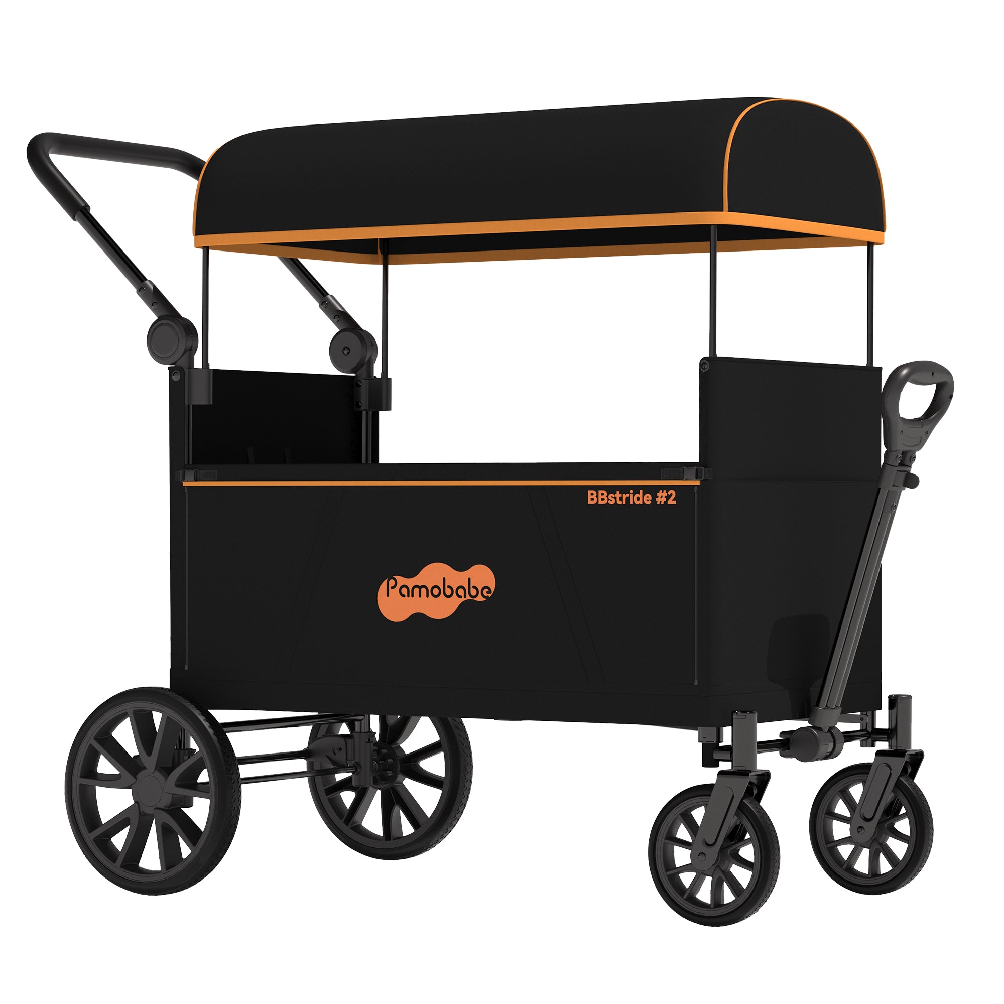 uppababy cruz stroller red Pamo Babe Wagon Stroller, 2-Seat and All-Terrain Wagon for Toddlers with Canopy Adjustable Handlebar for Toddler