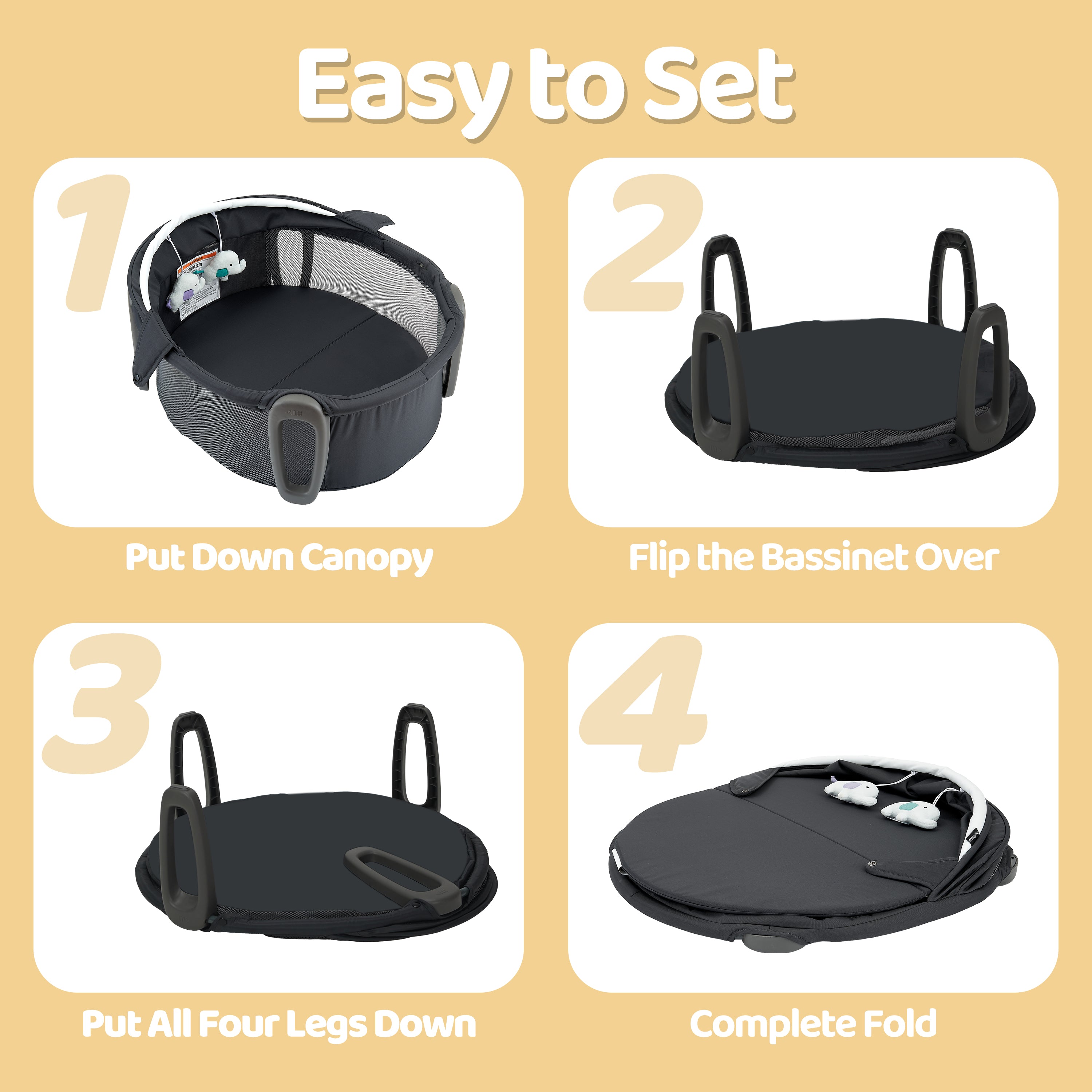 Pamo Babe Portable Playard, Unisex Baby Play Pen with Carrying Bag (Gray)