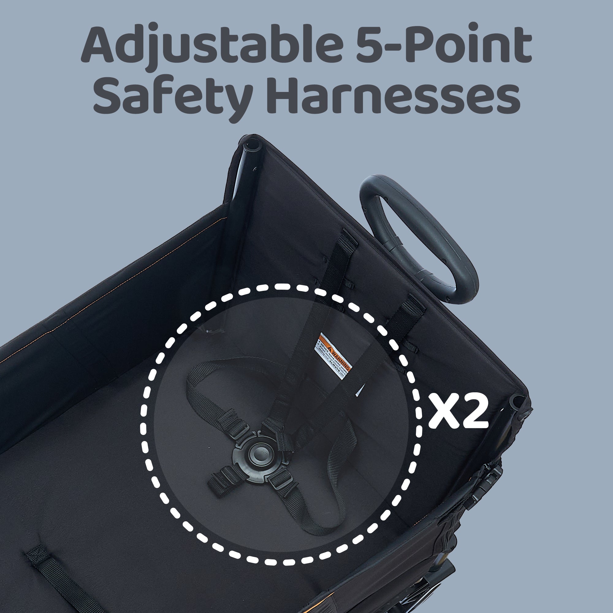 Pamo Babe Wagon Stroller, 2-Seat and All-Terrain Wagon for Toddlers with Canopy Adjustable Handlebar for Toddler