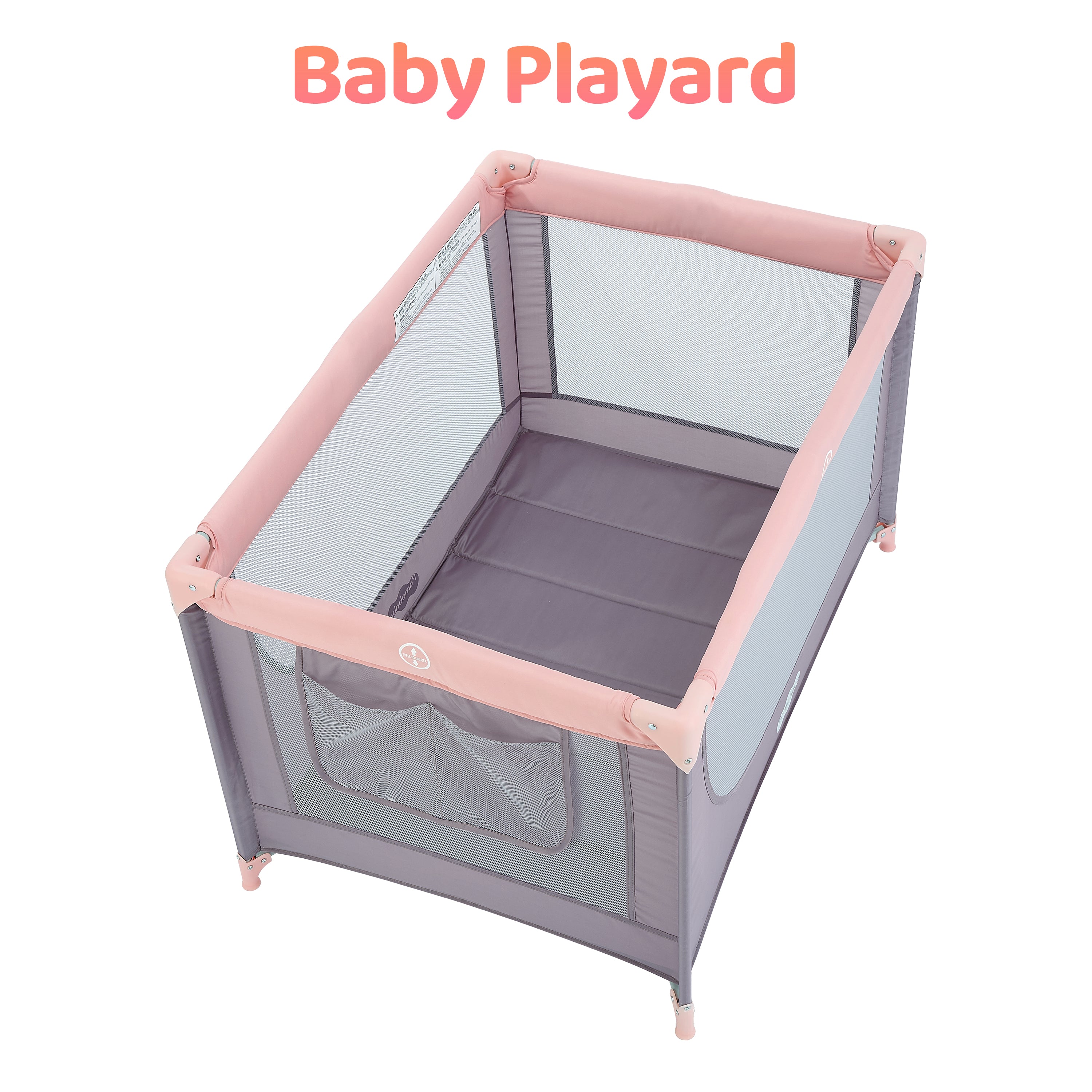 Pamo Babe Portable Crib with Mattress & Carry Grey