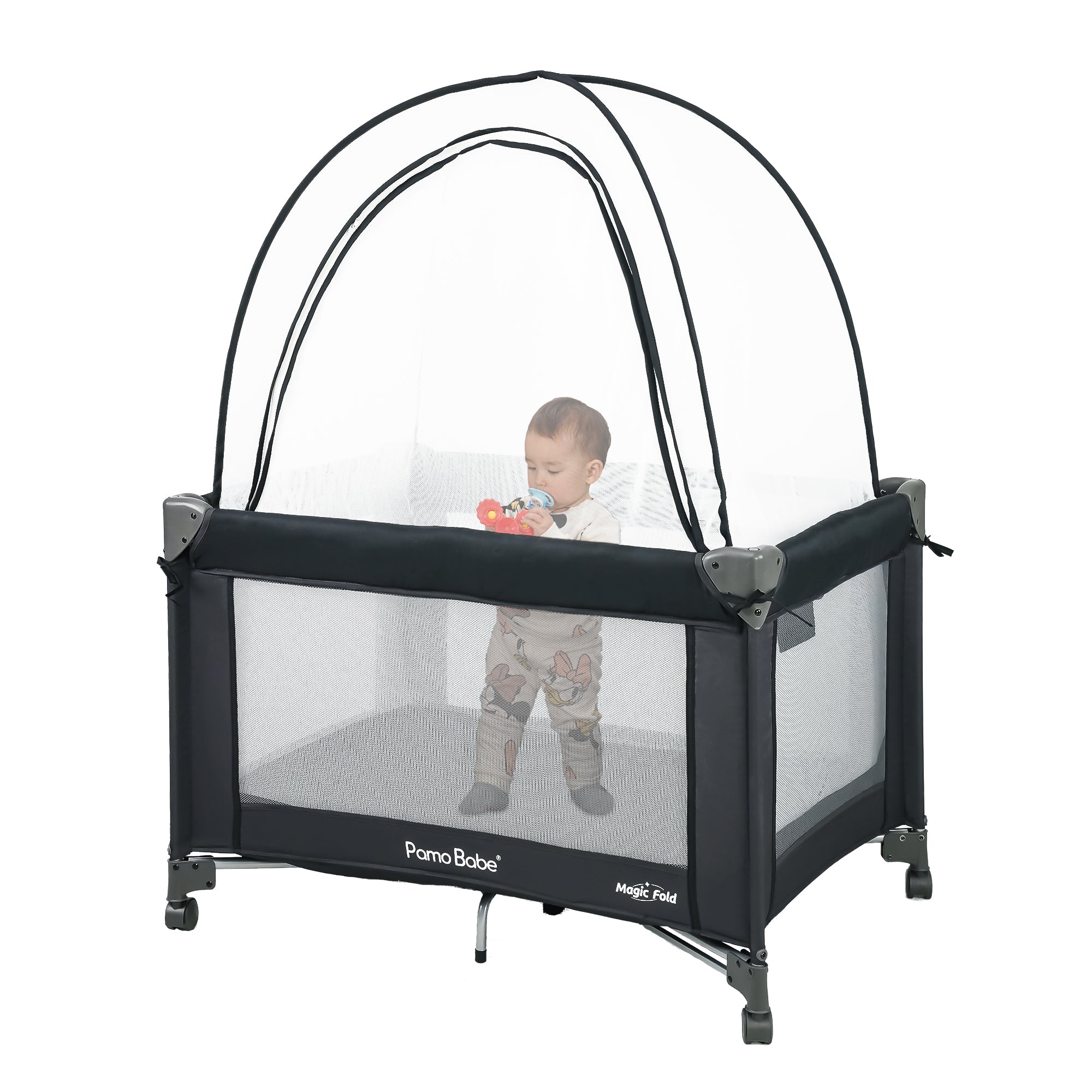 Pamo Babe Unisex Baby Swing for Newborns,5 Speeds with Remote Control,Canopy,Mosquito net