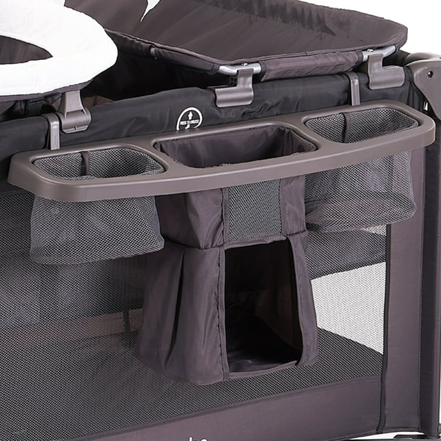Pamo Babe Unisex Playard with Bassinet & Changing Table, Black