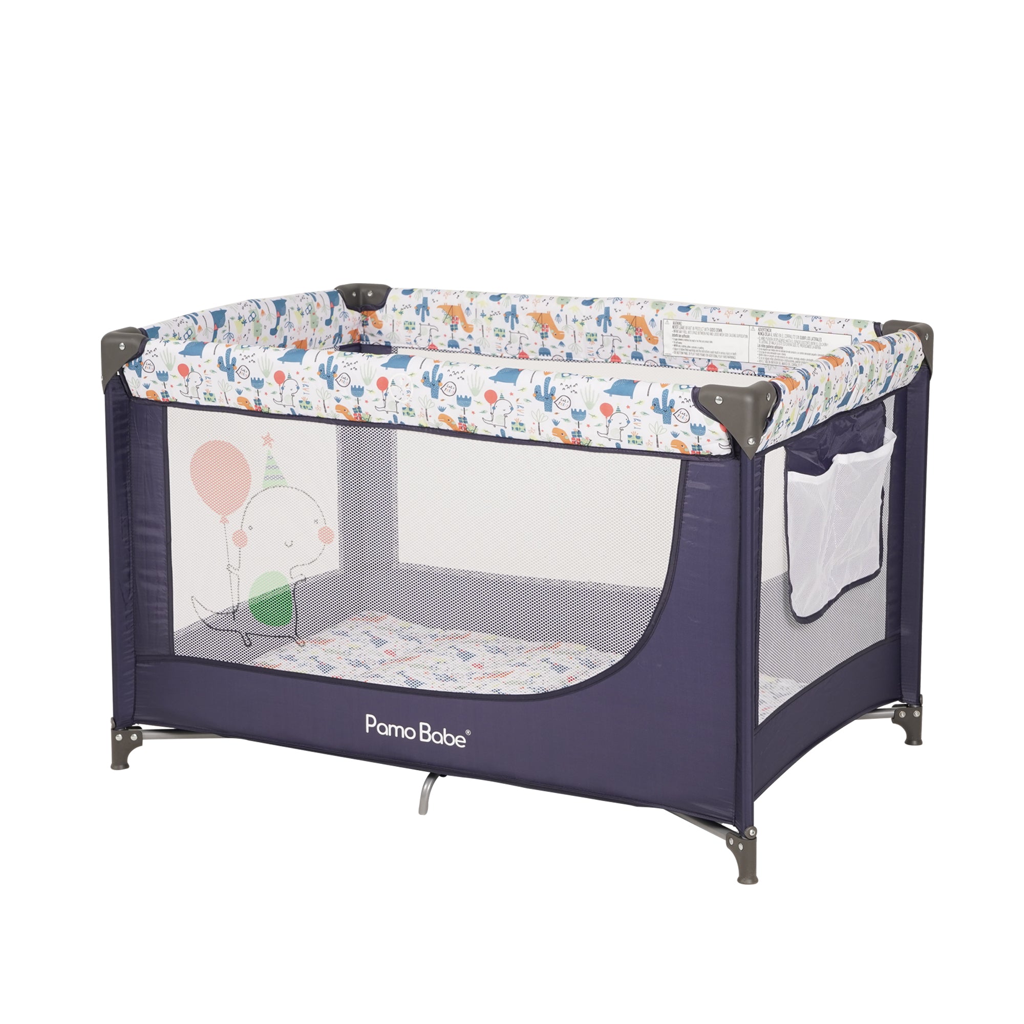 Pamo Babe Unisex Portable Basic Playard and Playpen with Mattress and Carry Bag(Blue)