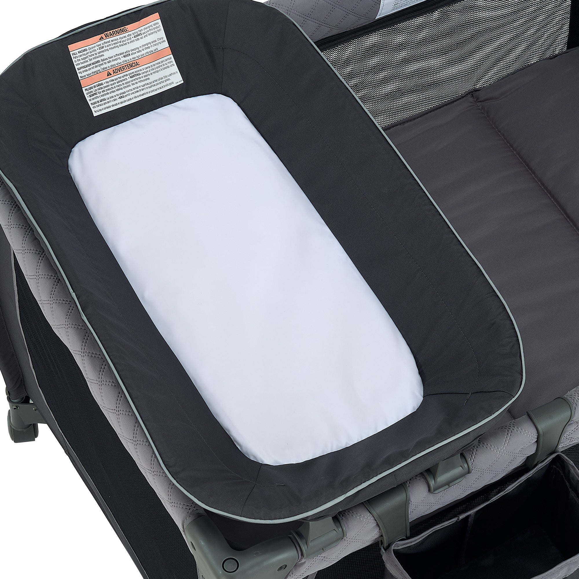 Pamo Babe Unisex Magic Fold 1 Step Portable Baby Play Yard Include Wheels, Canopy, Changing Table for Newborn(Grey)