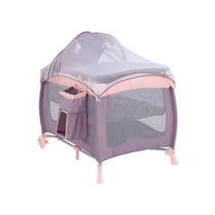 Pamo Babe Portable Baby Nursery Center Play Yard Include Wheels, Canopy, Changing Table(Pink)