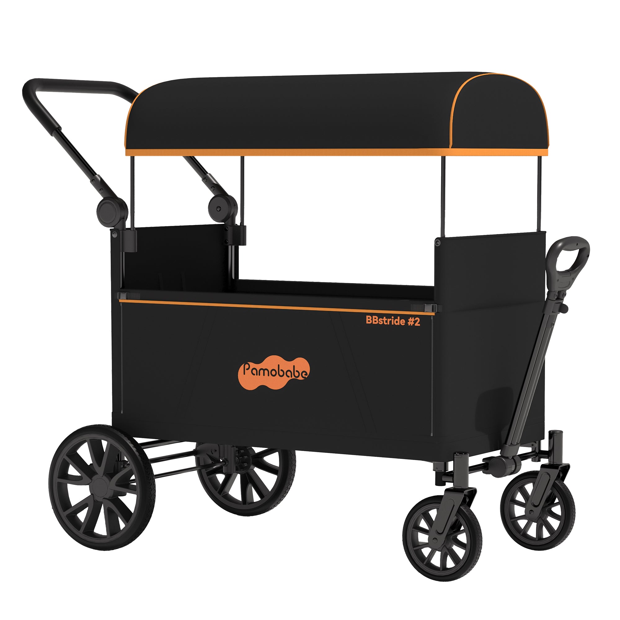 Pamo Babe Wagon Stroller, 2-Seat and All-Terrain Wagon for Toddlers with Canopy Adjustable Handlebar for Toddler