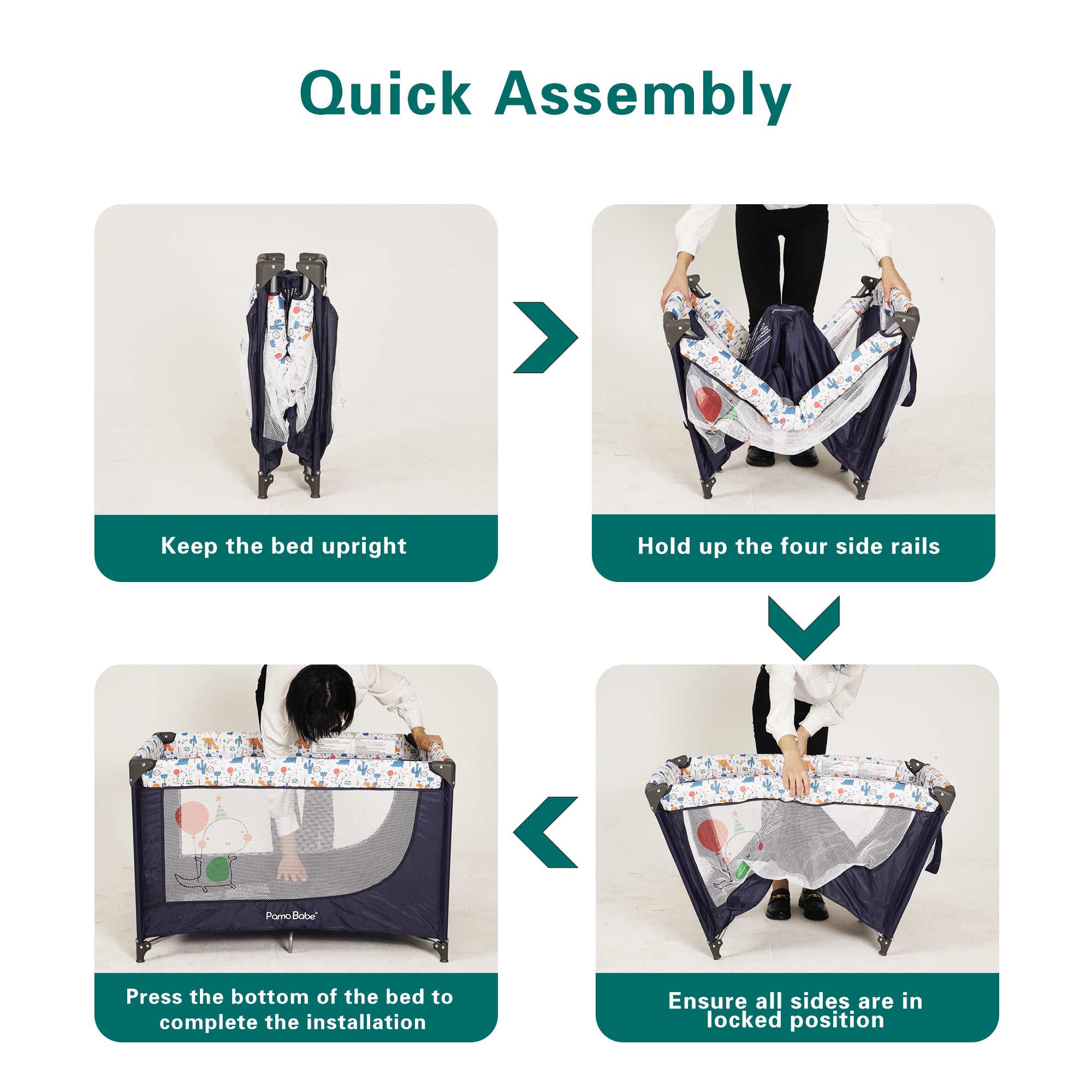 Pamo Babe Unisex Portable Basic Playard and Playpen with Mattress and Carry Bag(Blue)