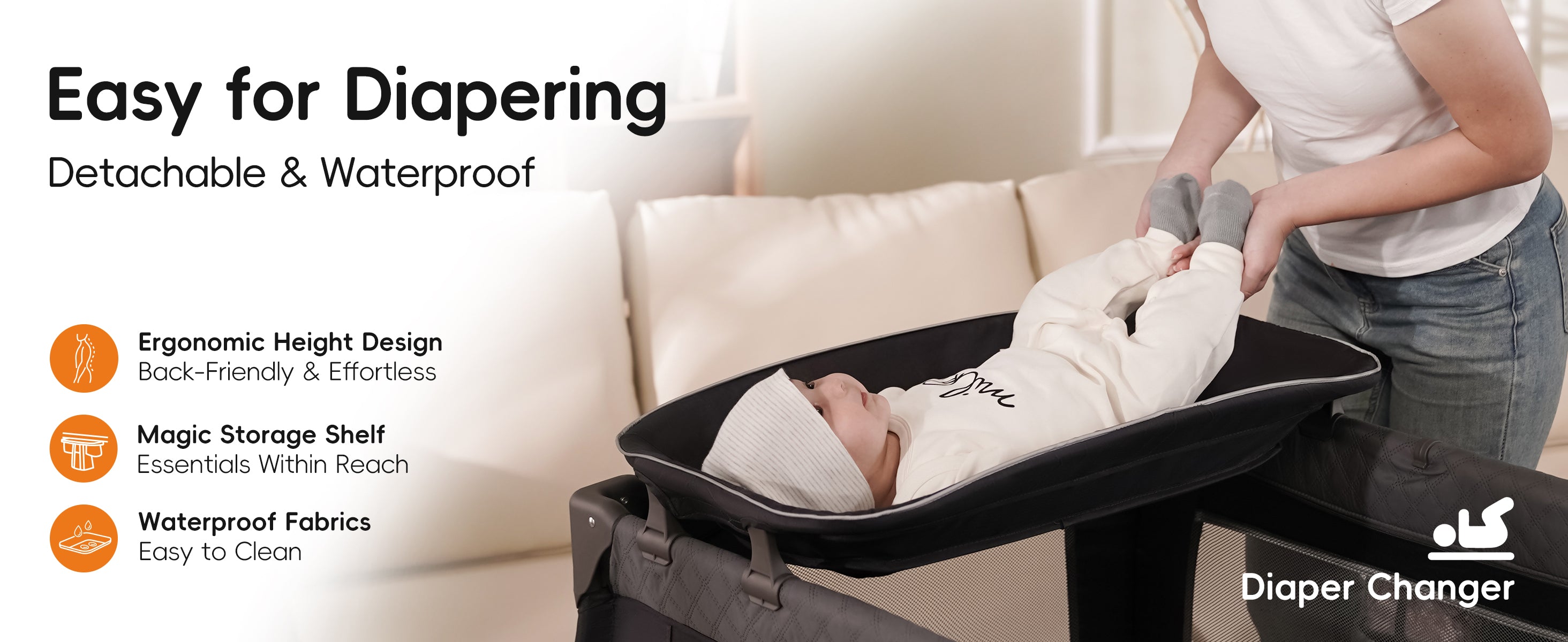 Pamo Babe Playard Deluxe, Foldable Playpen for Baby & Toddler, Bassine