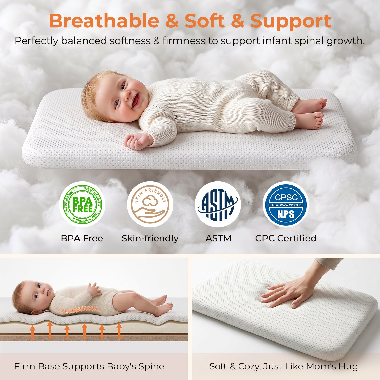 Pamo babe Bedside Bassinet for Baby, 3-in-1 Foldable Travel Bassinet with Wheels, Portable Baby Bassinet Adjustable Height, Storage Bag, Baby Bedside Sleeper Ideal Gift for Newborn Parents