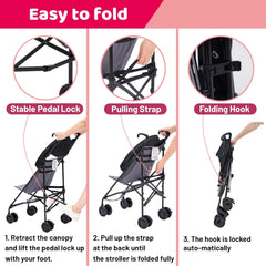 Pamo Babe Baby Umbrella Stroller, Lightweight Stroller, Compact Foldable Travel Strollers for Babies and Toddlers up to 33 lbs