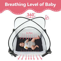 Pamo Babe Pack and Play Tent, Net Cover to Keep Baby in, Pop Up Breathable Mosquito Net