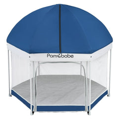 Pamo Babe Premium Indoor and Outdoor Baby Playpen - Portable, Lightweight, Toddler Play Yard w/Canopy and Travel Bag